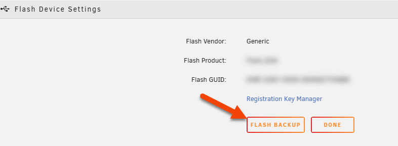 Control de Copia de seguridad del dispositivo de arranque en la WebGUI